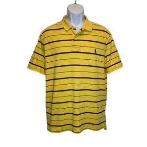 Polo Ralph Lauren Men's Polo Shirt Size XL Striped Yellow Red Blue